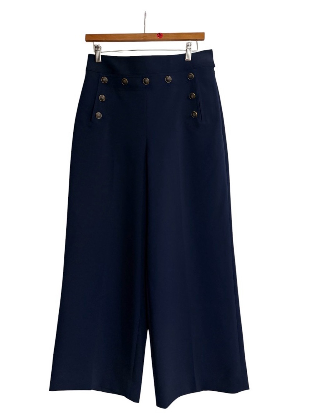 Tory Burch Women's Size 6 Navy Blue Pants Button Detail Sailor